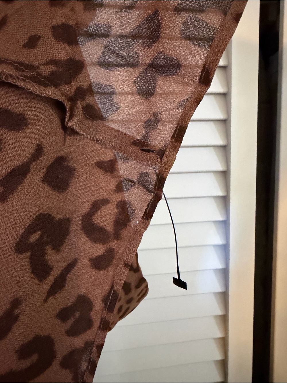 NWOT Reformation Brown Leopard-Print Slip Maxi Dress with Lace - Picture 4 of 5